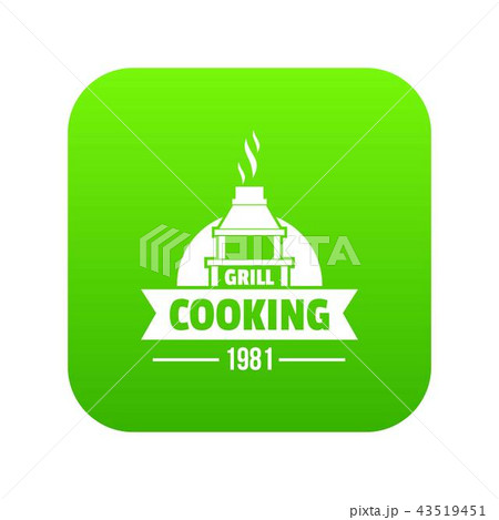 Grill cooking icon green vector 43519451