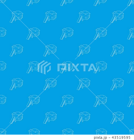 Forest house pattern vector seamless blue 43519595