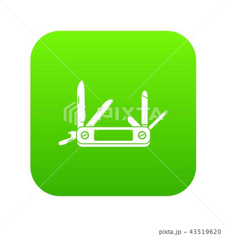 Pocket flashlight icon digital green 43519620