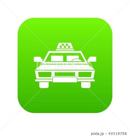 Taxi car icon digital green 43519708