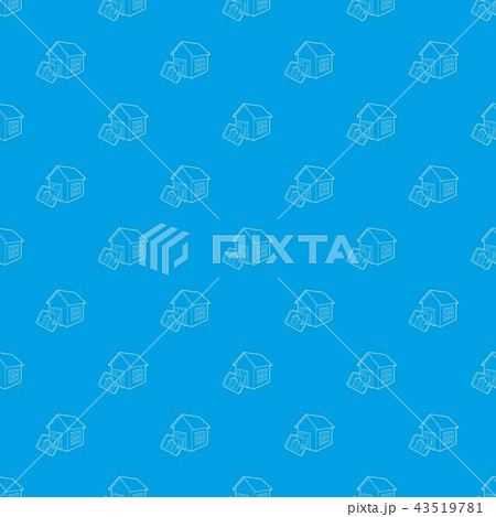 Smart home pattern vector seamless blue Smart home pattern vector seamless blue 43519781