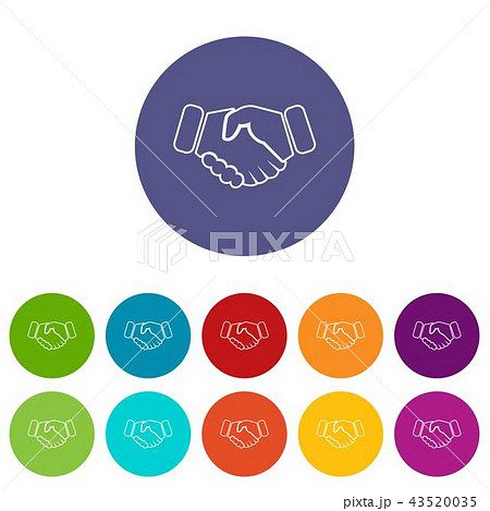 Handshake ice hockey icons set vector color 43520035