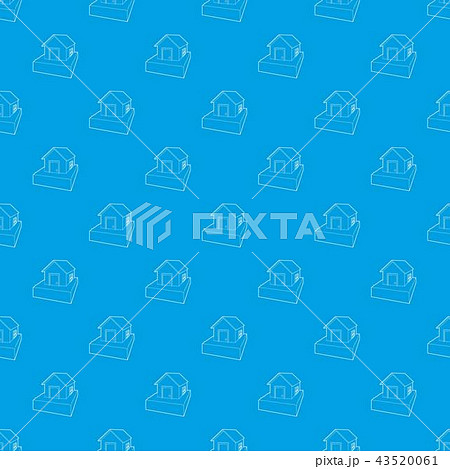 Flooded house pattern vector seamless blue Flooded house pattern vector seamless blue 43520061