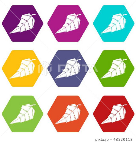 Origami leaf icons set 9 vector Origami leaf icons set 9 vector 43520118