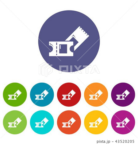 Ice hockey ticket icons set vector color 43520205