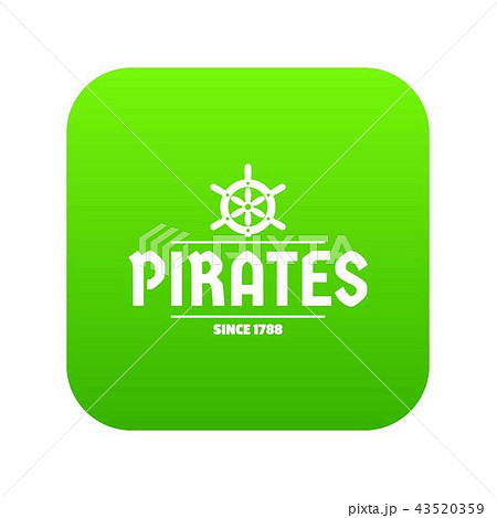 Pirate ship icon green vector 43520359
