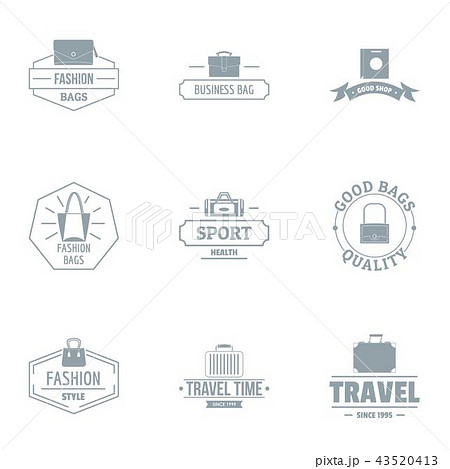 Travel fashion logo set, simple style Travel fashion logo set, simple style 43520413