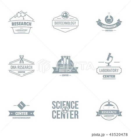 Facility center logo set, simple style 43520478