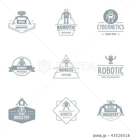 Industrial boom logo set, simple style Industrial boom logo set, simple style 43520518