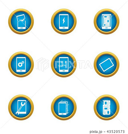 Repair the phone icons set, flat style Repair the phone icons set, flat style 43520573