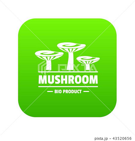 Mushroom bio organic icon green vector 43520656