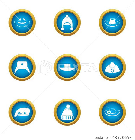 Millinery icons set, flat style 43520657