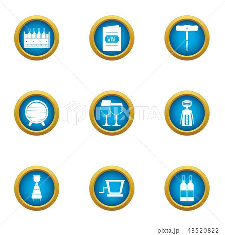 Intoxicating icons set, flat style 43520822