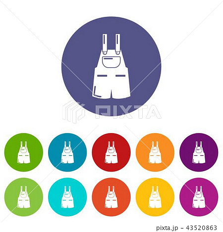 Jumpsuit icons set vector color 43520863