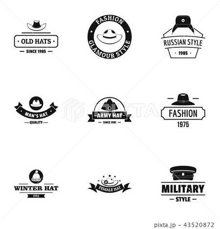Icecap logo set, simple style 43520872