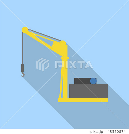 Sea port crane icon, flat style Sea port crane icon, flat style 43520874