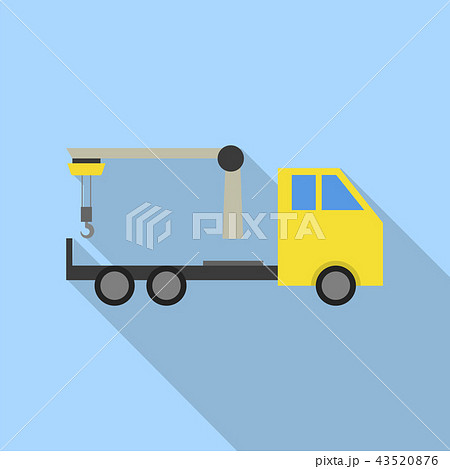 Crane truck icon, flat style Crane truck icon, flat style 43520876