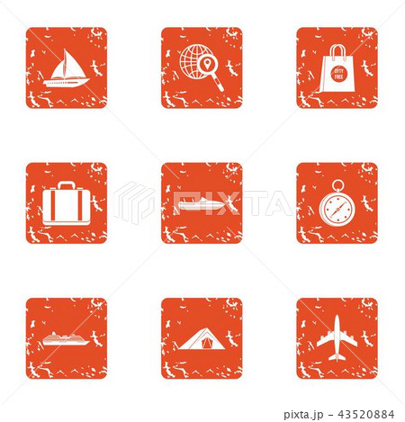 Hotly icons set, grunge style Hotly icons set, grunge style 43520884