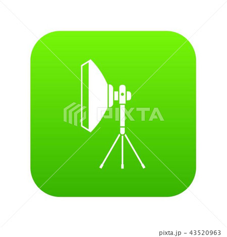 Studio lighting equipment icon digital green Studio lighting equipment icon digital green 43520963