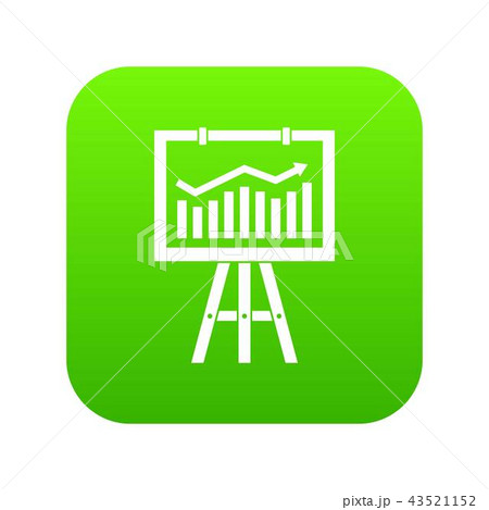 Flipchart with marketing data icon digital green 43521152