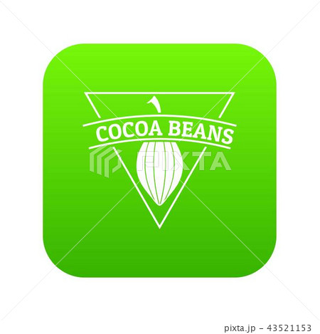 Cocoa beans icon green vector Cocoa beans icon green vector 43521153