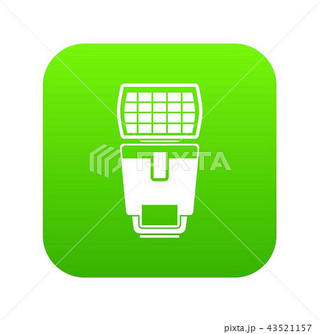 Lighting flash for camera icon digital green Lighting flash for camera icon digital green 43521157