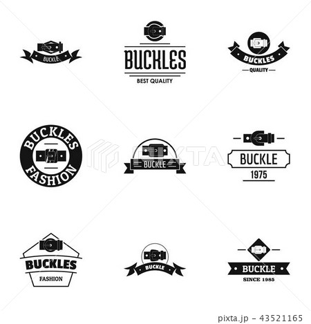 Screed logo set, simple style 43521165