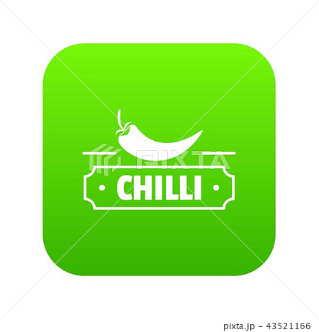 Chilli spice icon green vector Chilli spice icon green vector 43521166