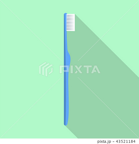 Blue kid toothbrush icon, flat style 43521184