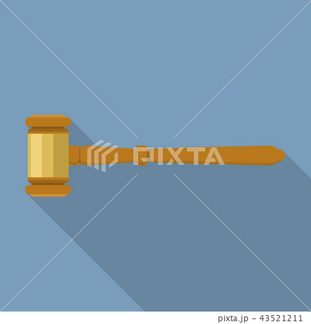 Legal judge gavel icon, flat style Legal judge gavel icon, flat style 43521211