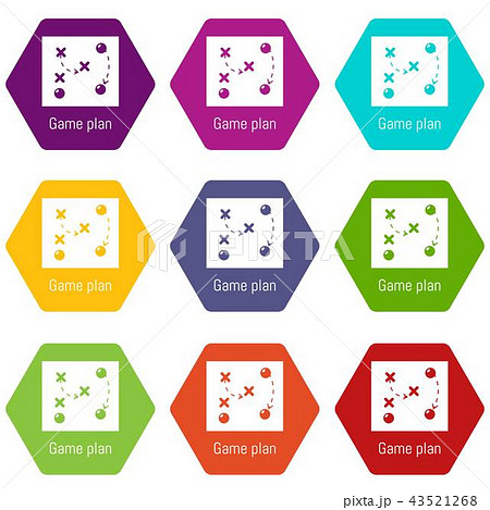Game plan icons set 9 vector 43521268