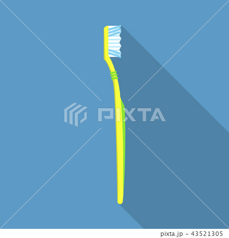 Morning toothbrush icon, flat style 43521305