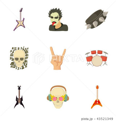 Music taste icons set, cartoon style 43521349