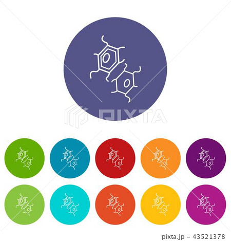 Bird flu virus icons set vector color Bird flu virus icons set vector color 43521378