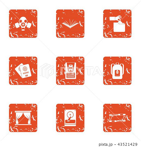 Terrorist icons set, grunge style 43521429