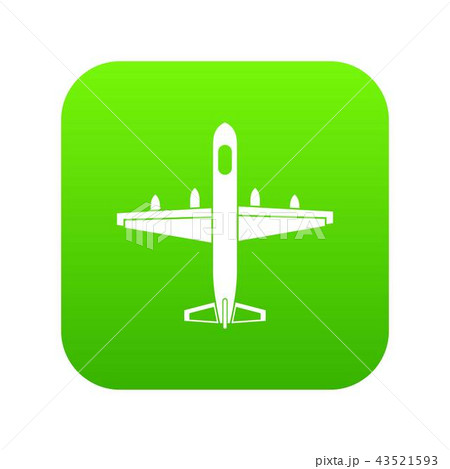 Military plane icon digital green 43521593