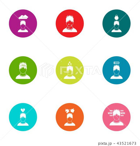 Mindset icons set, flat style 43521673