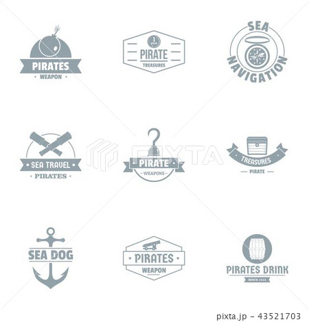 Booty bay logo set, simple style 43521703