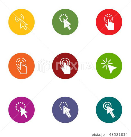 Clickthrough icons set, flat style Clickthrough icons set, flat style 43521834