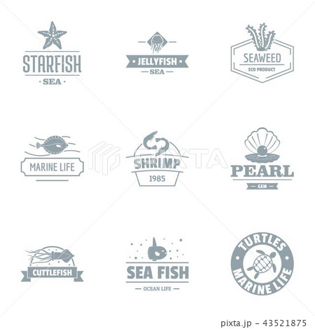 Starfish logo set, simple style 43521875