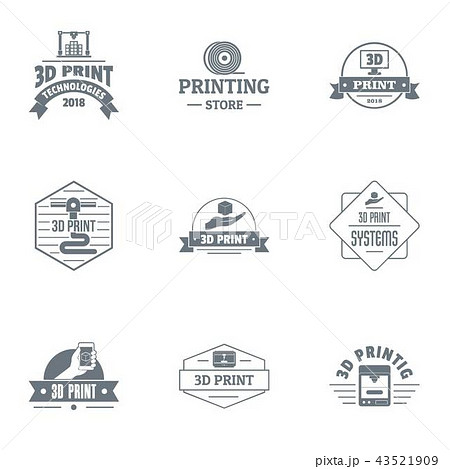 Literature logo set, simple style 43521909