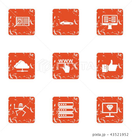 Cloudlet icons set, grunge style 43521952