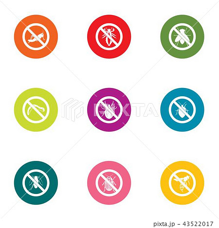 Prohibition icons set, flat style 43522017