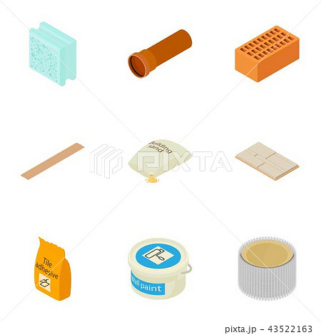 Inventory icons set, isometric style 43522163