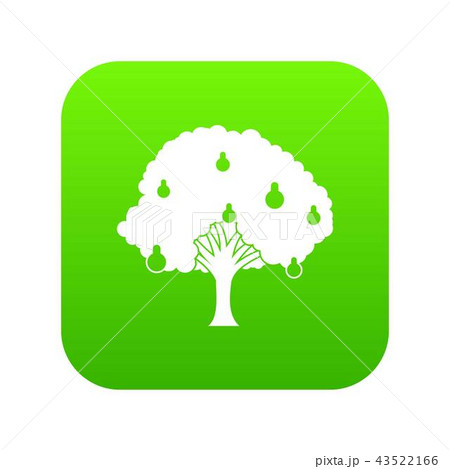 Pear tree with pears icon digital green 43522166