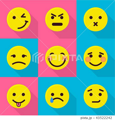 Mood change icons set, flat style Mood change icons set, flat style 43522242