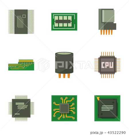 Chipped day icons set, cartoon style Chipped day icons set, cartoon style 43522290