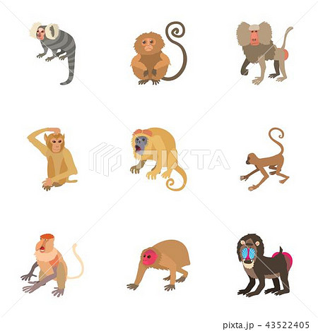 Climb the tree icons set, cartoon style 43522405