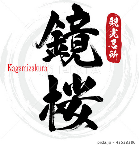 鏡桜 Kagamizakura 筆文字 手書き のイラスト素材