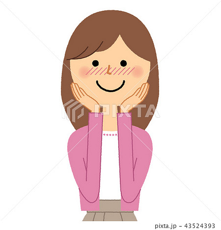 若い女性　ママ　照れる 43524393